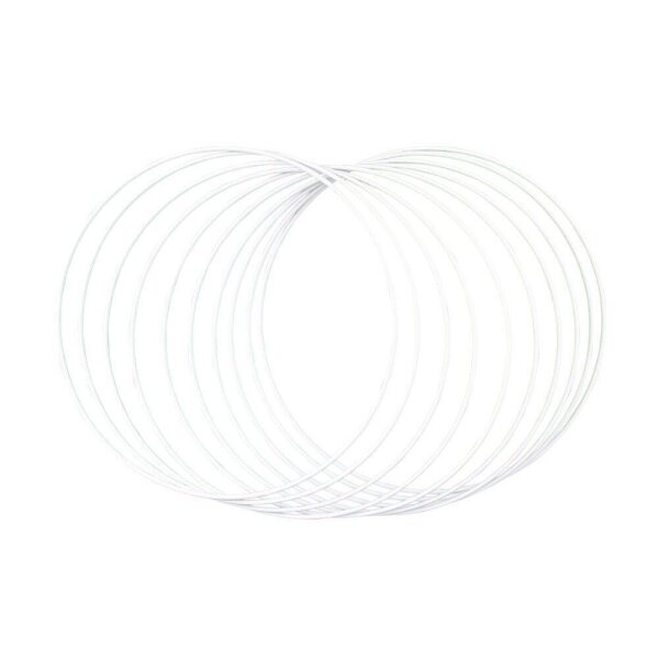 Rayher Metallringe-Set beschichtet weiß Ø 25,0 cm, 10 St.