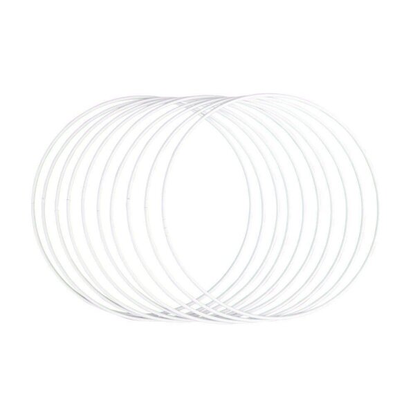 Rayher Metallringe-Set beschichtet weiß Ø 20,0 cm, 10 St.