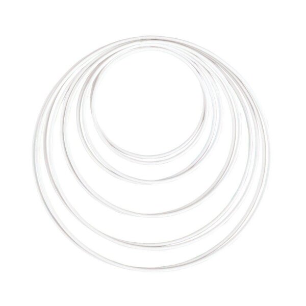 Rayher Metallringe-Set beschichtet weiß Ø je 2 Stück, 10,0/12,0/15,0/18,0/20,0 cm, 10 St.
