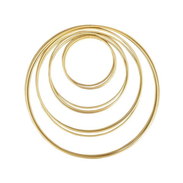 Rayher Metallringe-Set beschichtet gold Ø je 3 Stück 10,0/15,0/20,0/25,0 cm, 10 St.