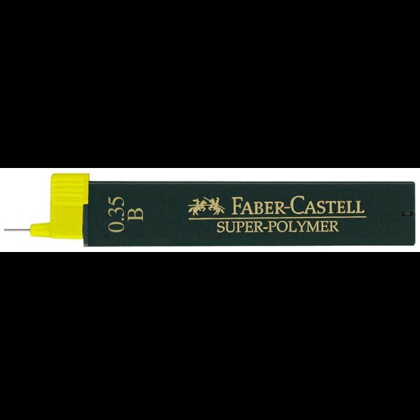 FABER-CASTELL SUPER-POLYMER Feinminen-Bleistiftminen schwarz B 0,35 mm, 12 St.