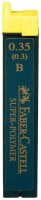 FABER-CASTELL SUPER-POLYMER Feinminen-Bleistiftminen schwarz B 0,35 mm, 12 St.