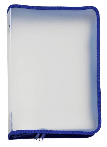 FolderSys Reißverschlussbeutel DIN A4 transparent/blau 0,5 mm, 1 St.