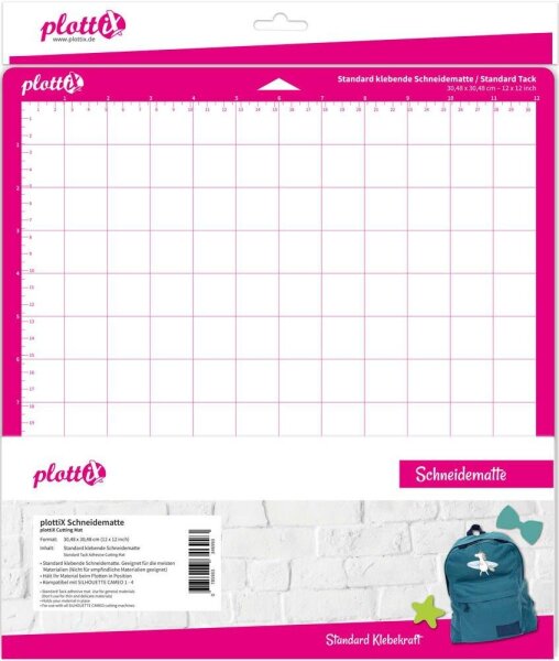 plottiX Schneidematte für Schneideplotter normal klebend 305 x 305 mm (12 x 12 Zoll) , 1 St.