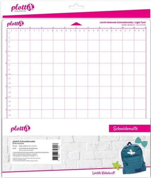 plottiX Schneidematte für Schneideplotter leicht klebend 305 x 305 mm (12 x 12 Zoll) , 1 St.