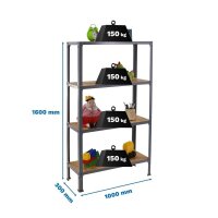 Simonrack Regal SIMONHOME CLICK PLUS 8425437128912 grau, braun 100,0 x 30,0 x 160,0 cm