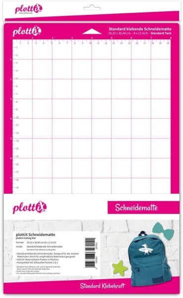 plottiX Schneidematte für Schneideplotter normal klebend 203 x 305 mm (8  x 12 Zoll) , 1 St.