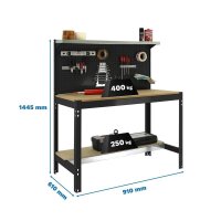 Simonrack Werkbank SIMONWORK BT3 anthrazit 91,0 x 61,0 x...