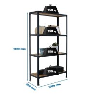Simonrack Regal SIMONHOME CLICK PLUS 8425437128936 anthrazit, braun 100,0 x 30,0 x 160,0 cm