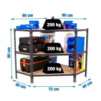 Simonrack Schwerlastregal MADERCLICK 8425437135132 anthrazit 90,0 x 40,0 x 90,0 cm