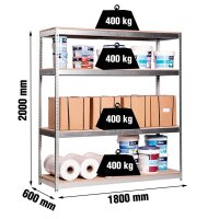 Simonrack Schwerlast-Weitspannregal SIMONFORTE CHIPBOARD 8435104922538 silber 180,0 x 60,0 x 200,0 cm