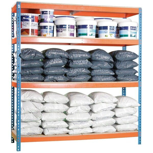 Simonrack Schwerlast-Weitspannregal SIMONFORTE CHIPBOARD 8435104921616 blau, orange 180,0 x 60,0 x 200,0 cm
