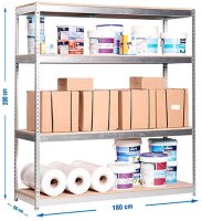 Simonrack Schwerlast-Weitspannregal SIMONFORTE CHIPBOARD 8435104925201 silber 180,0 x 60,0 x 200,0 cm
