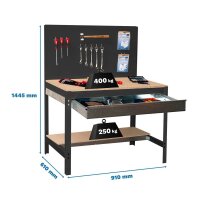 Simonrack Werkbank SIMONWORK BT2 BOX anthrazit 1 Schublade 91,0 x 61,0 x 144,5 cm