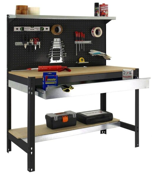 Simonrack Werkbank SIMONWORK BT3 BOX anthrazit 1 Schublade 121,0 x 61,0 x 144,5 cm