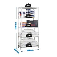 Simonrack Schwerlastregal MADERCLICK 8435104910764 silber 90,0 x 40,0 x 180,0 cm