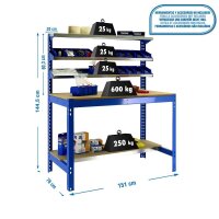 Simonrack Werkbank SIMONWORK BT1 blau 151,0 x 76,0 x 144,5 cm