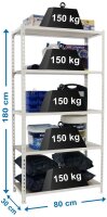 Simonrack Schwerlastregal MADERCLICK MINI 8435104974551 weiß 80,0 x 30,0 x 180,0 cm