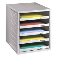 HAN Schubladenbox Schrank-Set  lichtgrau 1401-11D, DIN A4 mit 5 Schubladen, 1 St.