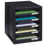 HAN Schubladenbox Schrank-Set  schwarz 1401-13D, DIN A4 mit 5 Schubladen, 1 St.