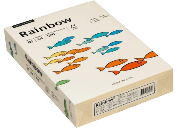 Rainbow Kopierpapier COLOURED PAPER hellchamois DIN A4 80 g/qm 500 Blatt