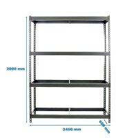 Simonrack Schwerlast-Weitspannregal SIMONFORTE 8435104975961 grau 240,0 x 60,0 x 200,0 cm