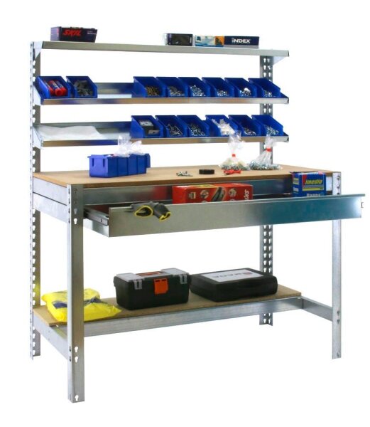 Simonrack Werkbank SIMONWORK BT1 BOX silber 1 Schublade 121,0 x 61,0 x 144,5 cm