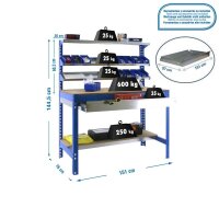Simonrack Werkbank SIMONWORK BT1 BOX blau 1 Schublade 151,0 x 76,0 x 144,5 cm