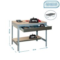 Simonrack Werkbank SIMONWORK BT0 BOX grau 1 Schublade...