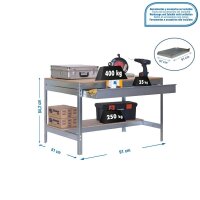 Simonrack Werkbank SIMONWORK BT0 BOX silber 1 Schublade...