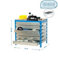 Simonrack Werkbank SIMONWORK BT5 BOX blau 6 Schubladen...