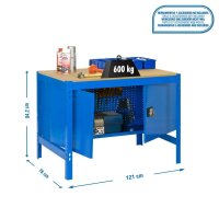 Simonrack Werkbank SIMONWORK BT0 blau 121,0 x 61,0 x 84,2 cm
