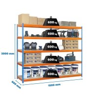 Simonrack Schwerlast-Weitspannregal SIMONFORTE CHIPBOARD 8435104951088 blau, orange 150,0 x 45,0 x 200,0 cm