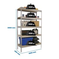 Simonrack Schwerlast-Weitspannregal SIMONFORTE CHIPBOARD 8435104950111 silber 180,0 x 60,0 x 200,0 cm