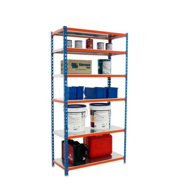 Simonrack Schwerlastregal SIMONCLICK 8435104953914 blau, orange, silber 90,0 x 40,0 x 250,0 cm