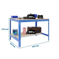 Simonrack Werkbank SIMONWORK BT0 blau 151,0 x 61,0 x 84,2 cm