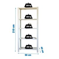 Simonrack Regal OFFICLICK 8435104993996 weiß 90,0 x...
