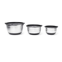 relaxdays Schüssel-Set BOWLY silber 3-tlg.  (...