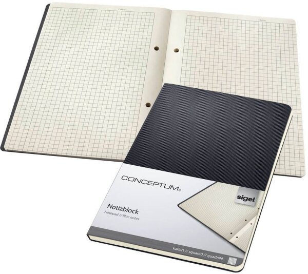 SIGEL Briefblock Conceptum® gelocht DIN A5 kariert, 1 Block
