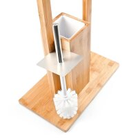 relaxdays WC-Garnitur braun, silber Holz, 1 St.