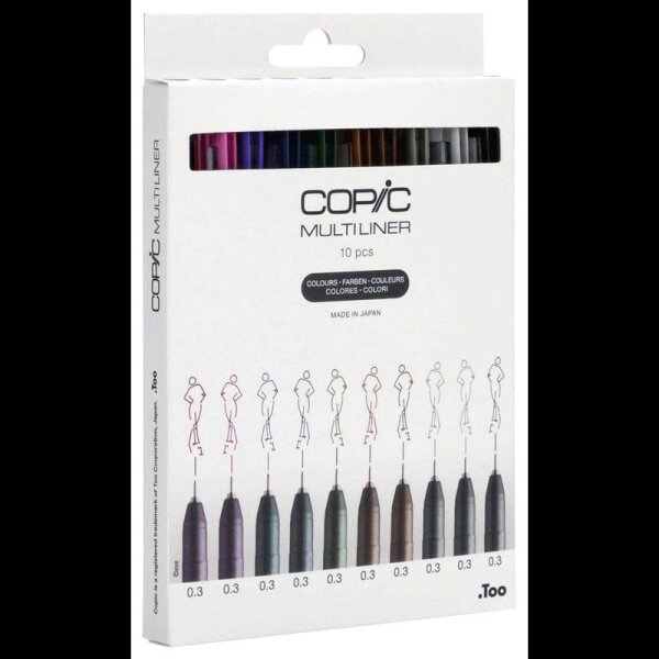 COPIC® Multiliner Color Fineliner farbsortiert 0,3 mm, 10 St.
