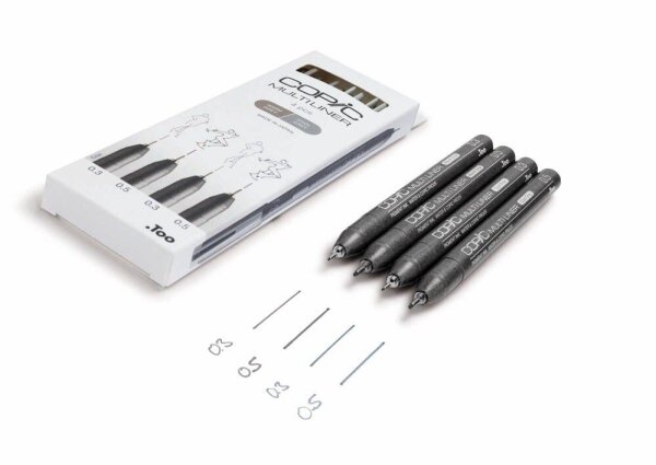 COPIC® Multiliner Fineliner farbsortiert 0.3 + 0.5 mm, 4 St.