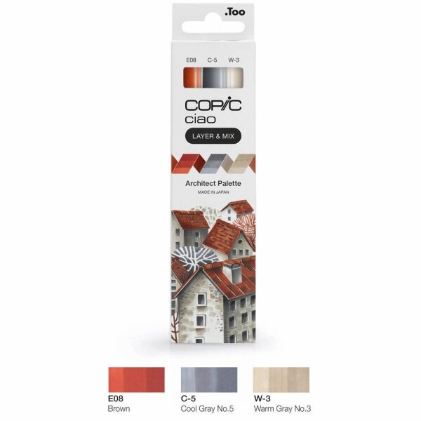 COPIC® Ciao Architect Palette Layoutmarker-Set farbsortiert 1,0 + 6,0 mm, 3 St.