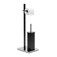 relaxdays WC-Garnitur schwarz, silber Metall, 1 St.