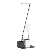 relaxdays WC-Garnitur GLASS silber, schwarz Metall  ( 10020452_0 )