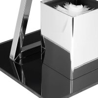relaxdays WC-Garnitur GLASS silber, schwarz Metall  ( 10020452_0 )
