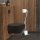 relaxdays WC-Garnitur GLASS silber, schwarz Metall  ( 10020452_0 )