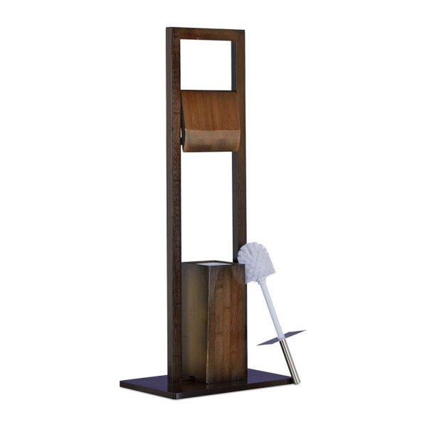 relaxdays WC-Garnitur braun Holz, 1 St.