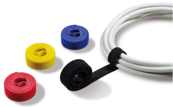 LABEL THE CABLE Klettband ROLL STRAPS farbsortiert 1,0 m x 1,6 cm, 4 St.