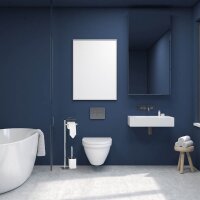 relaxdays WC-Garnitur silber, schwarz Metall, 1 St.